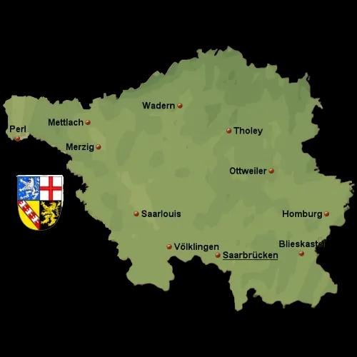 Karte vom Saarland
